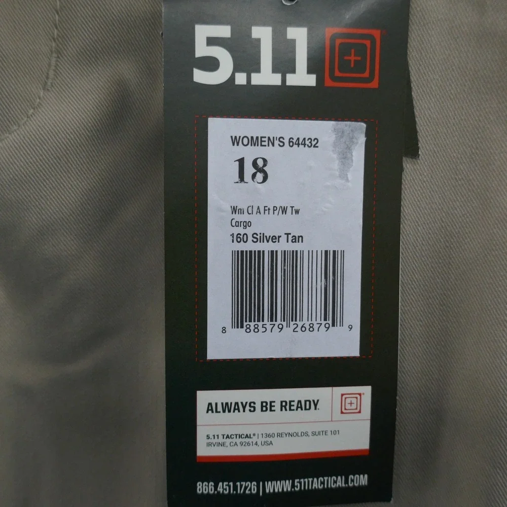 5 11 Tactical Womens Flex Tac Merino Wool Cargo Pants Tan‎ Unhemmed NEW
